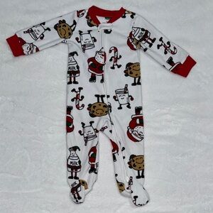 Carter's Christmas Red and White Footies One Piece